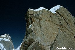 A view of a peak of an Himalyan mountain.