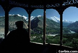 A view of a peak of Karakoram mountains.